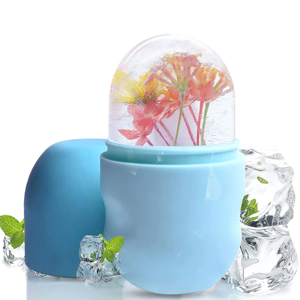 Ice Roller for Face Eyes and Neck Ice Cube Mold Beauty Skin Care Gua Sha Tools Brightens Skin Reusable Facial Treatment Tools