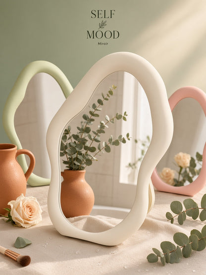 Miroir de maquillage Self Mood — crème, sauge et rose